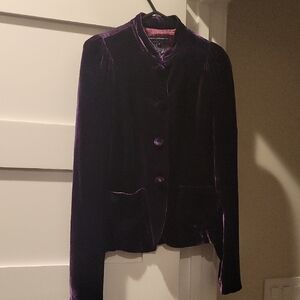 French Connection Deep Purple Velvet Blazer